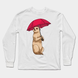 Meerkat Rain Umbrella Long Sleeve T-Shirt